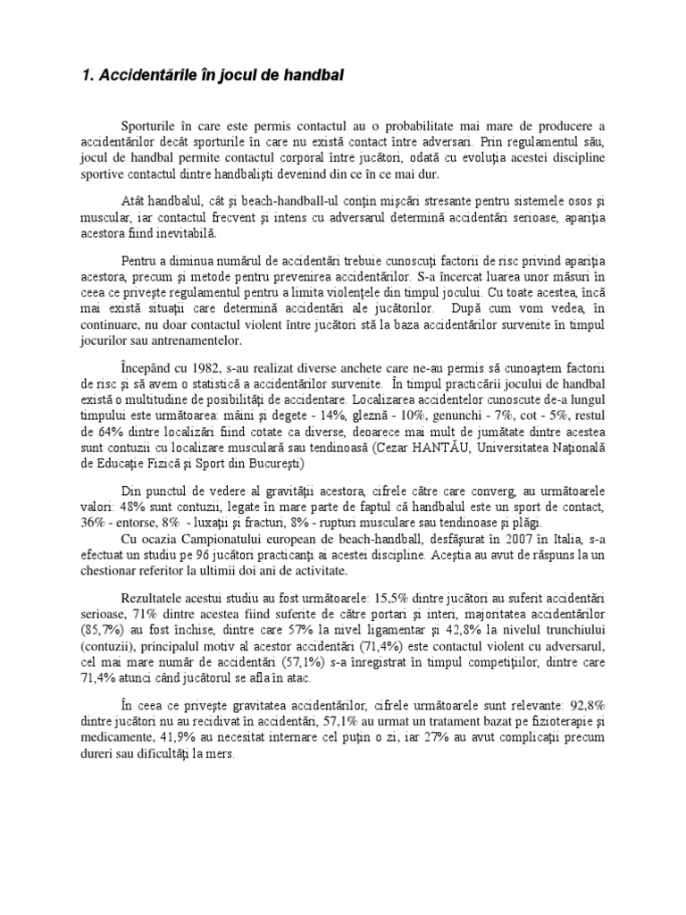 Referat Handbal | PDF