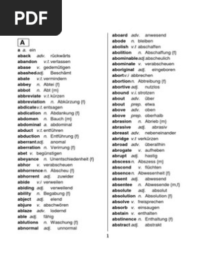 A5 Dictionary English German