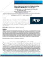 Tolerância Religiosa No Mundo Luso Brasileiro No Período Do Reformismo Ilustrado: Reflexão A Partir Das Fontes Inquisitoriais