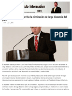 01-04-15 Elogia Pedro Pablo Treviño la eliminación de larga distancia del país _ Circulo Informativo