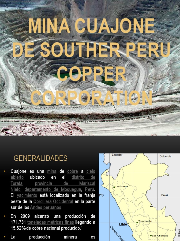 Mina Cuajone: Producción de Cobre | PDF | Minerales de elementos ...
