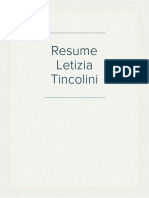 Resume Letizia Tincolini