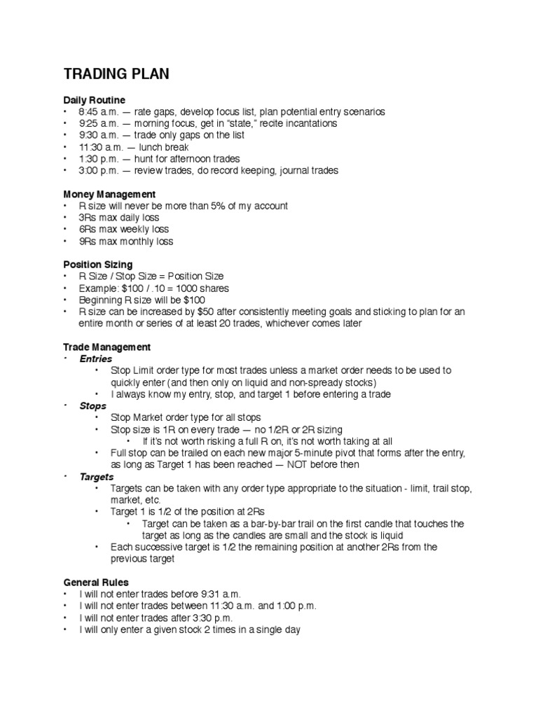 business plan day trading