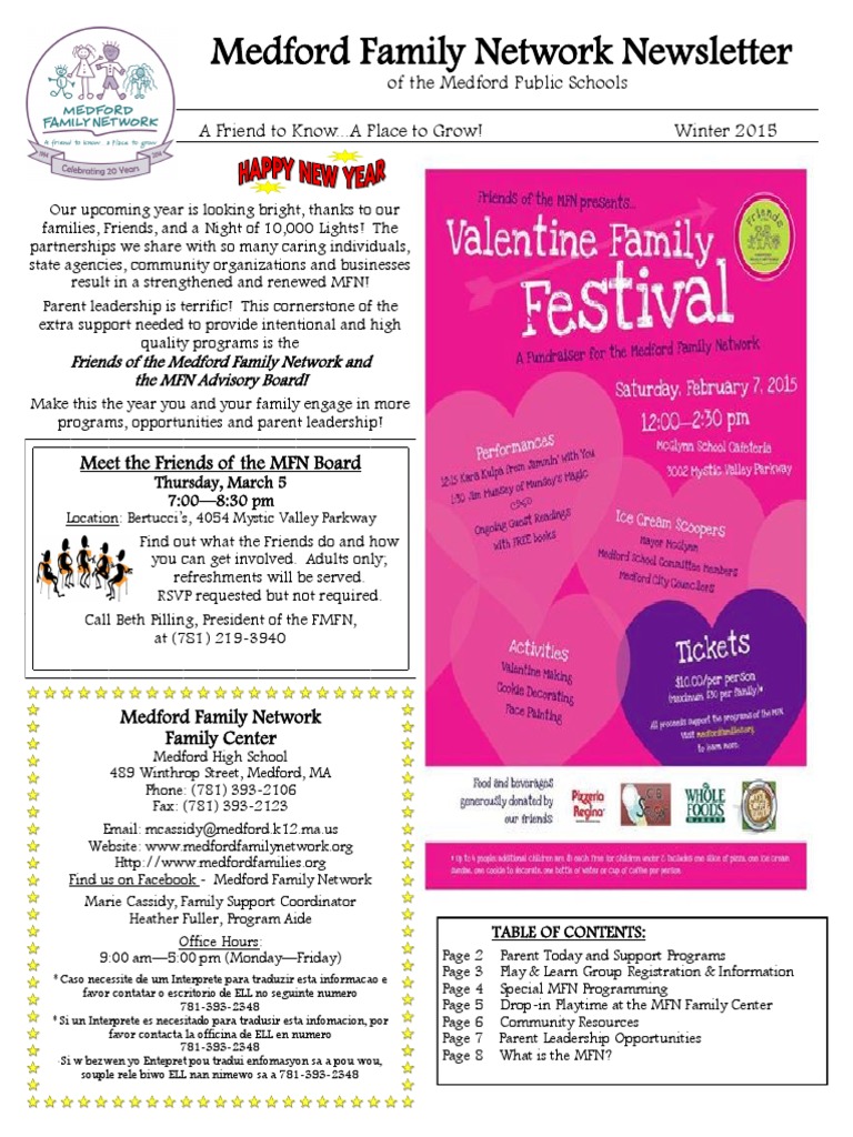 Medford Family Network Winter 2015 Newsletter | Parenting ...
