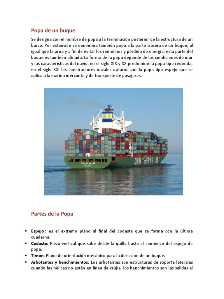 Estructura y Tipos de Popa en Buques | PDF | Barcos | Popa