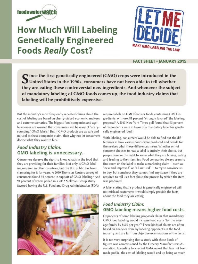 How Much Will Labeling Genetically Engineered Foods Really Cost? 2015 ...