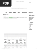 Training Plan _ Shaolin-Kungfu