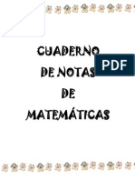 Cuaderno de Notas Matematicas tercer grado de primaria