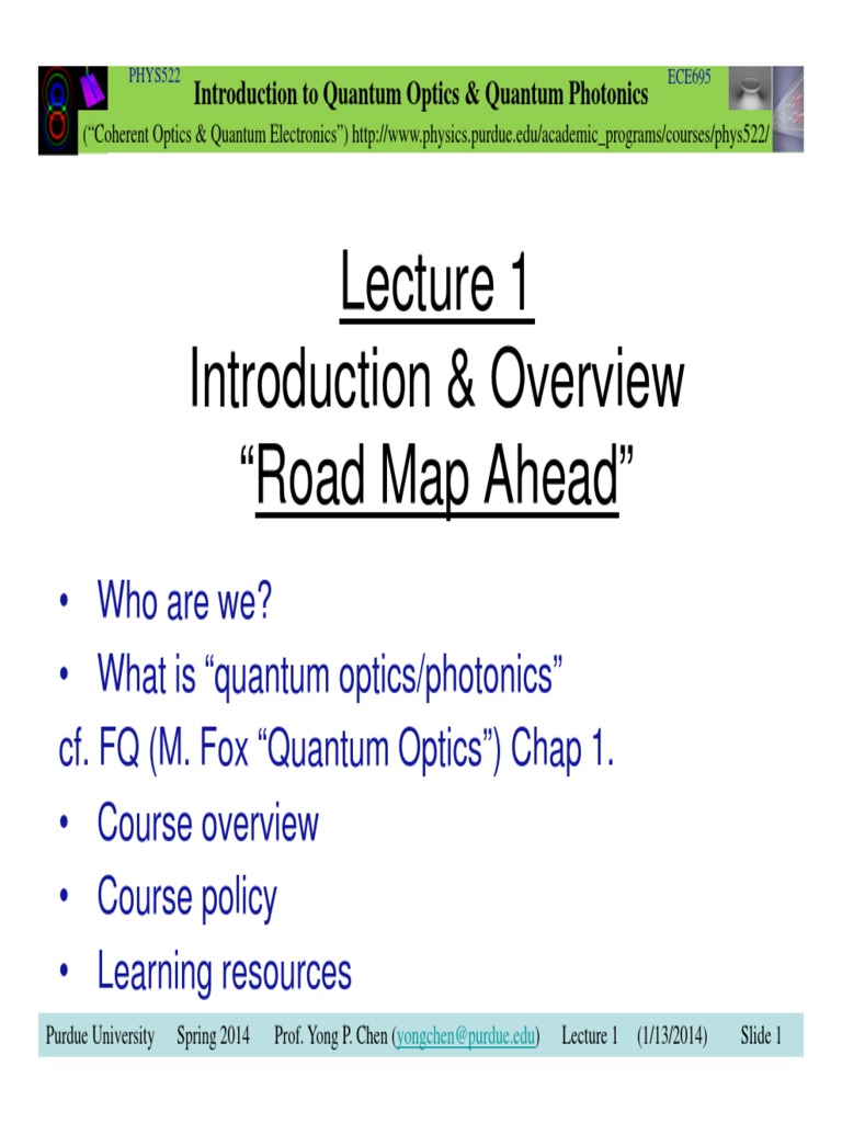 Quantum Optics & Photonics Overview | PDF | Quantum Optics | Photon