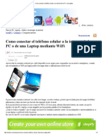 Como Conectar El Teléfono Celular A La Internet de La PC o Una Laptop