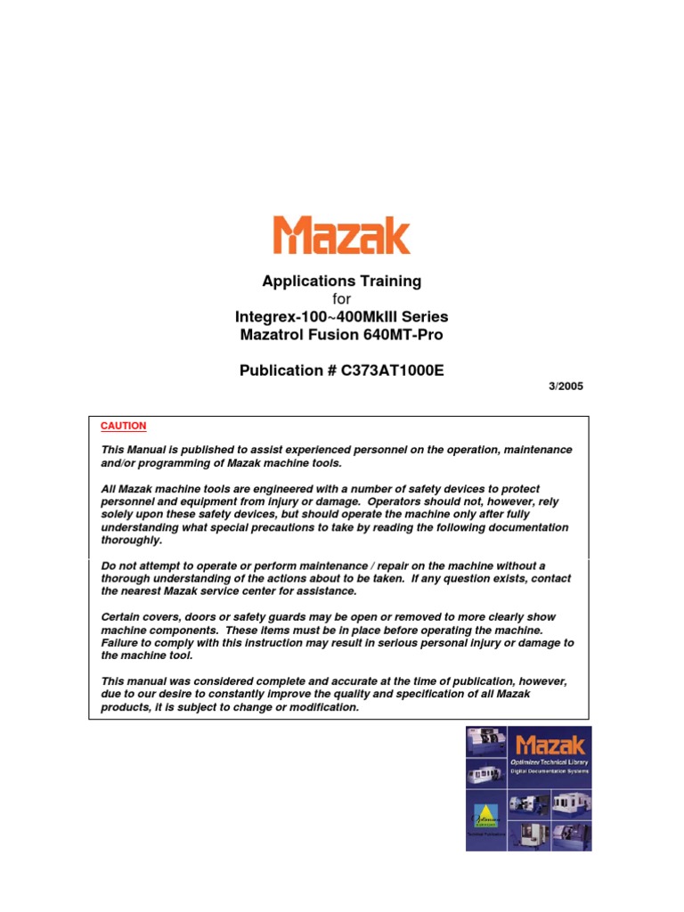 Applications Training for Integrex-100~400MkIII Series Mazatrol Fusion |  Transformer | Switch