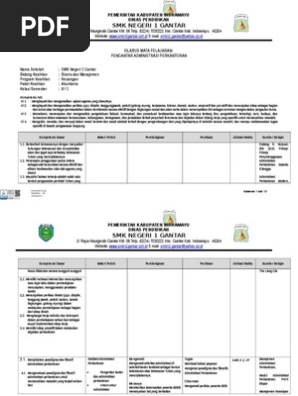 Silabus Pengantar Administrasi Perkantoran Kelas X