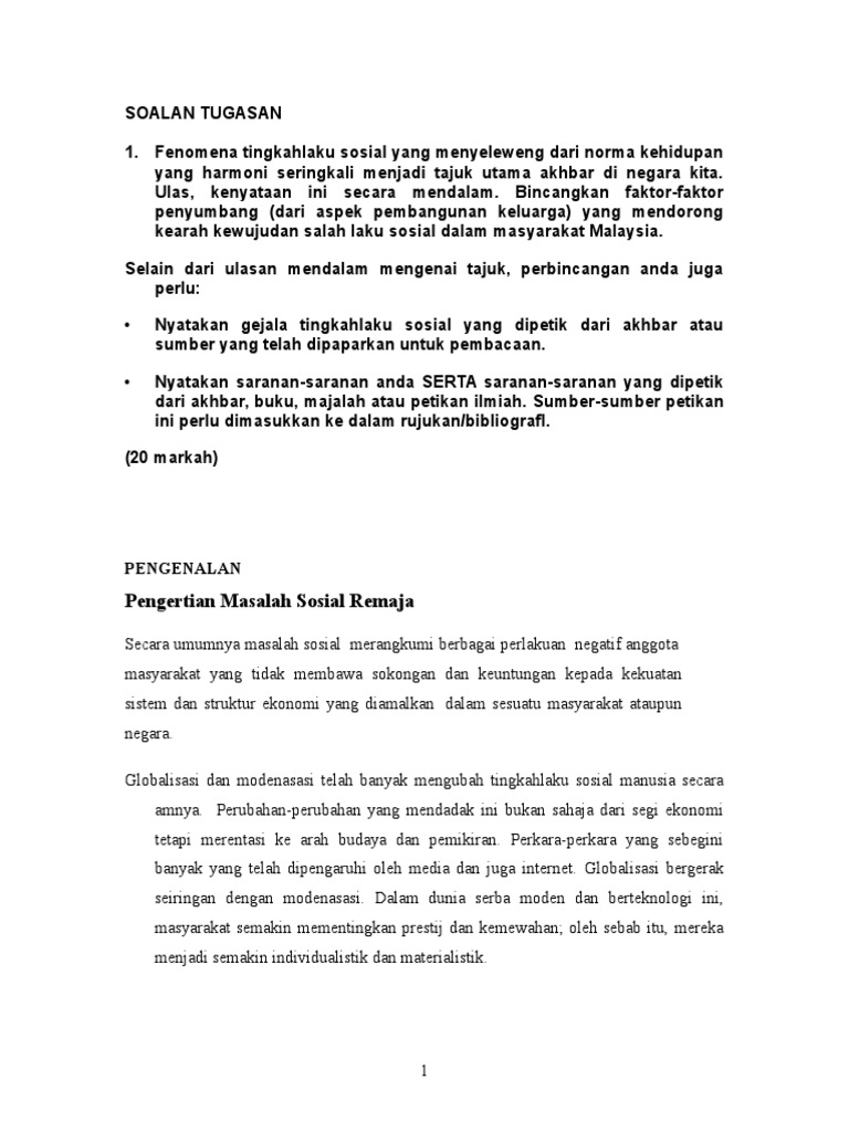 Gejala Sosial Assign Pdf
