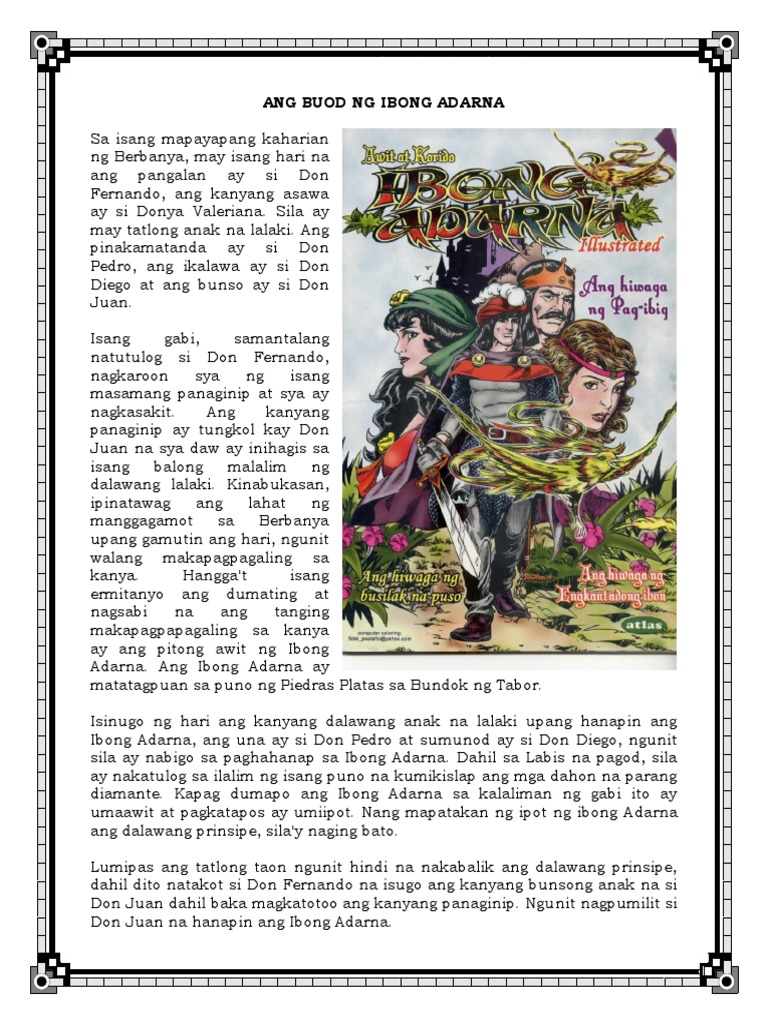 Kwento Ng Ibong Adarna Larawan Ibong Adarna