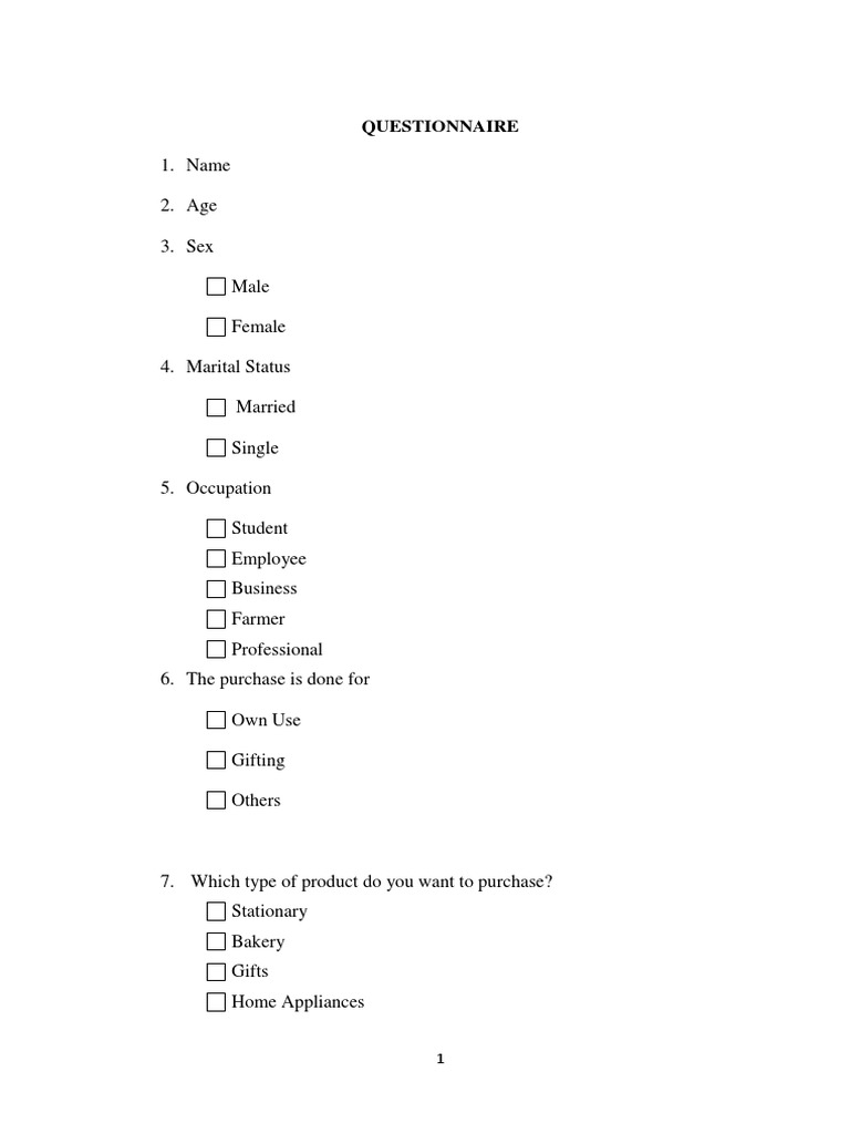 Customer Satisfaction Survey Questionnaire | PDF | Customer ...