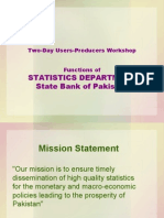 Functions of Statistics Department State Bank of Pakistan