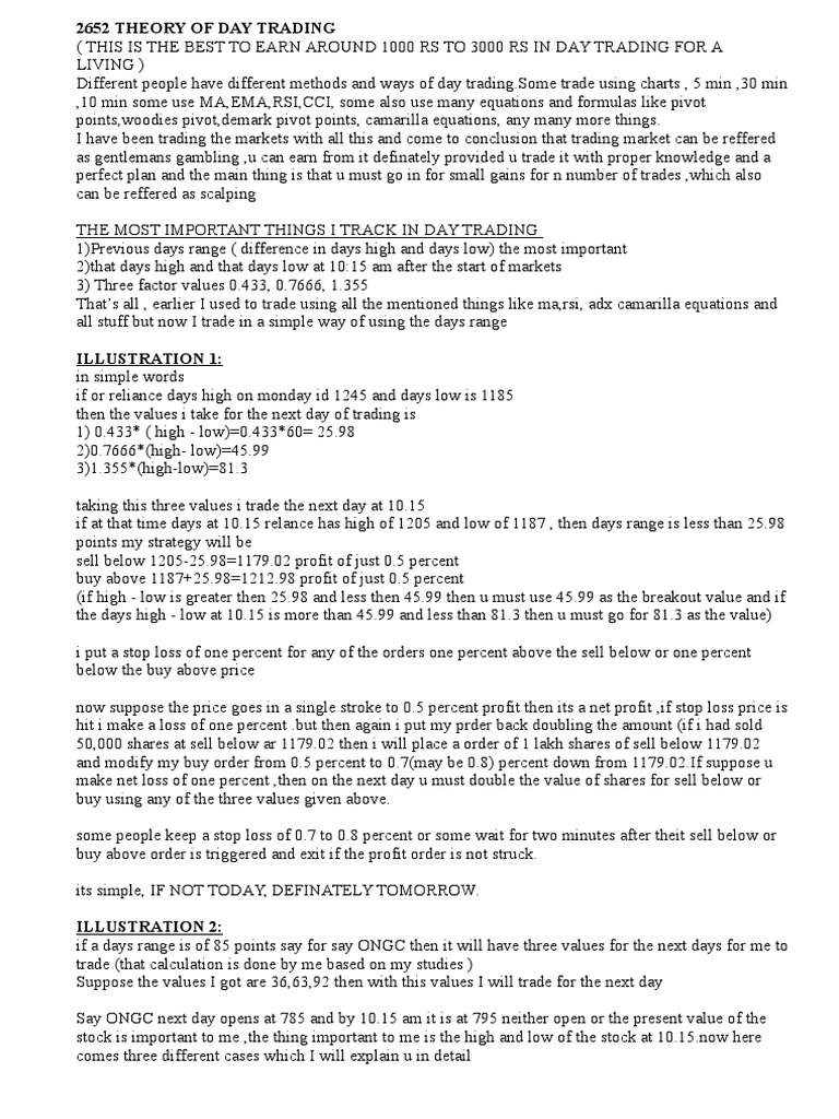 2652 Theory of Day Trading | PDF | Profit (Accounting) | Short (Finance)