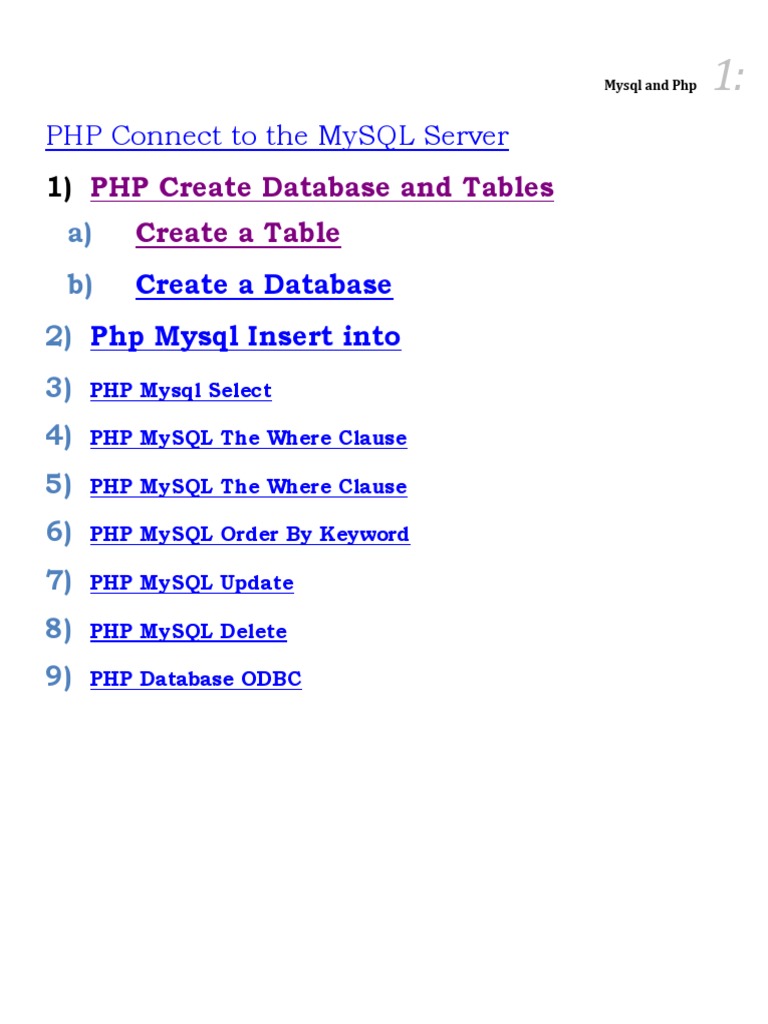 PHP 5 and Mysql Database | PDF | My Sql | Sql