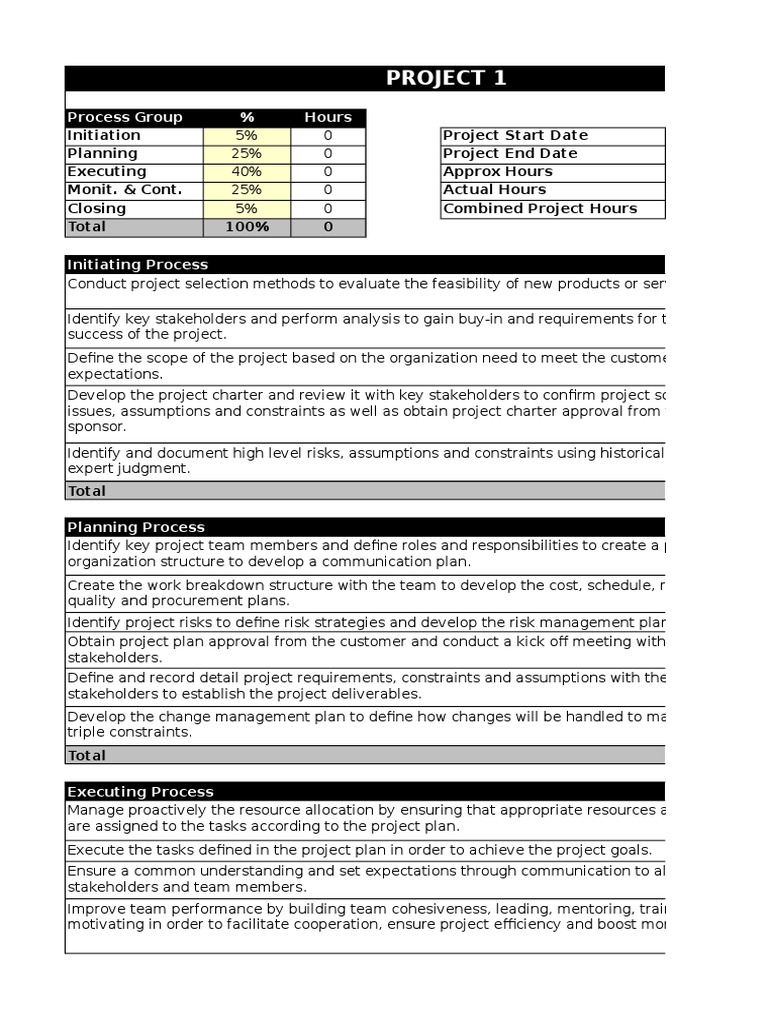 PMP Application Project Calculations Change Management Audit