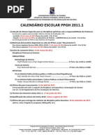Calendario Ppgh 2011-1