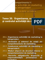 Organizarea, conducerea  şi controlul activităţii de marketing 