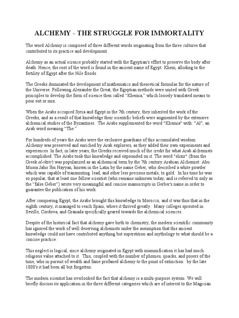 Alchemy Immortality Pdf