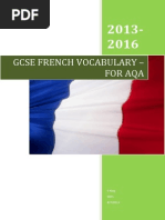 French GCSE AQA Vocabulary