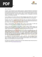 Comunicado aos professores