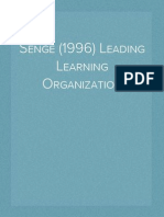 Senge (1996) Leading Learning Organization