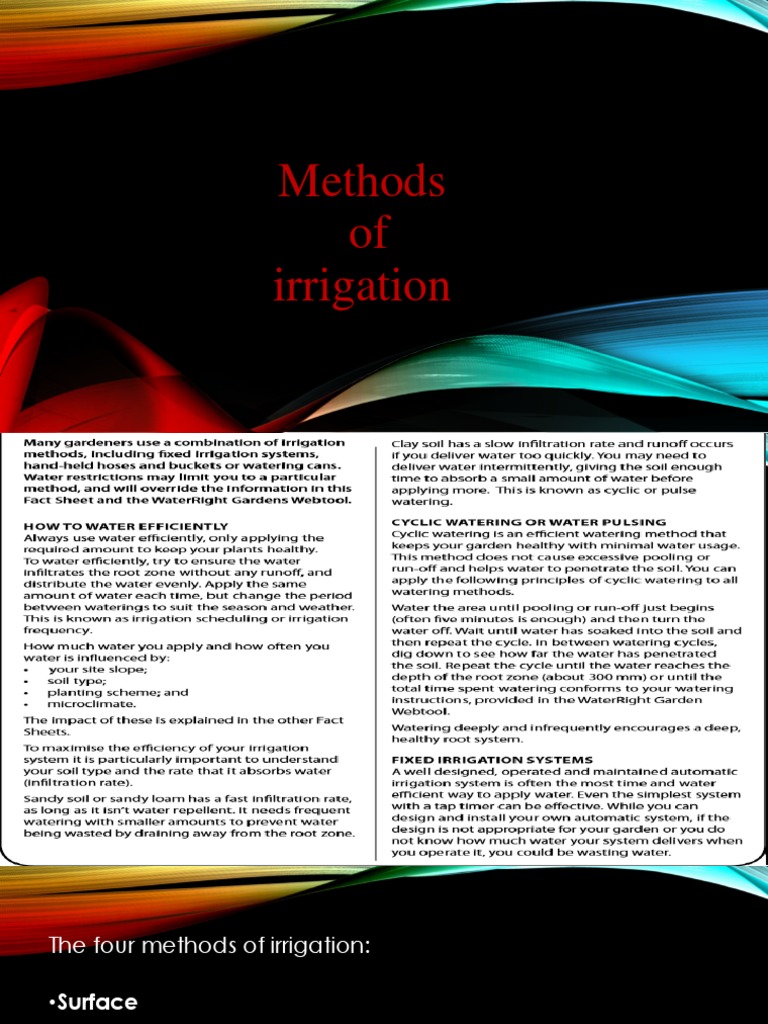 7 Methods of Irrigation PDF Irrigation Hydrology