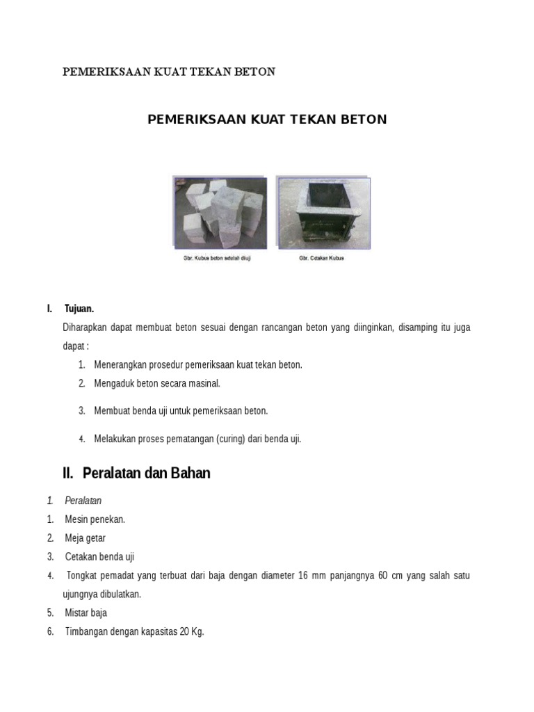 Laporan Uji Kuat Tekan Beton Seputar Laporan