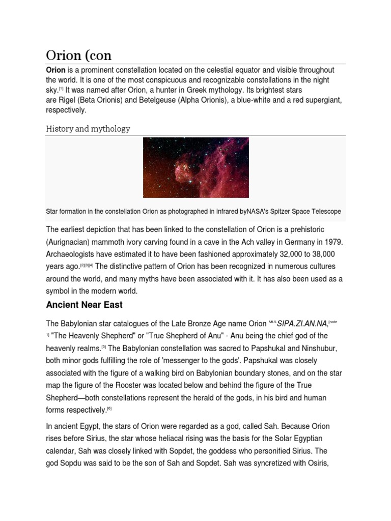 Orion Belt History | PDF | Constellation | Astronomical Objects