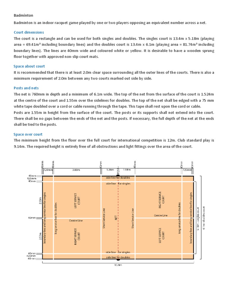 Dimension Courts PDF Table Tennis Games Of Physical Skill