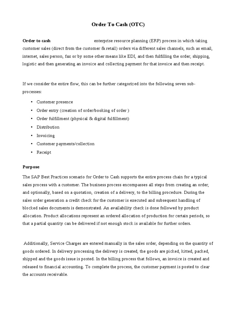 Order To Cash | PDF