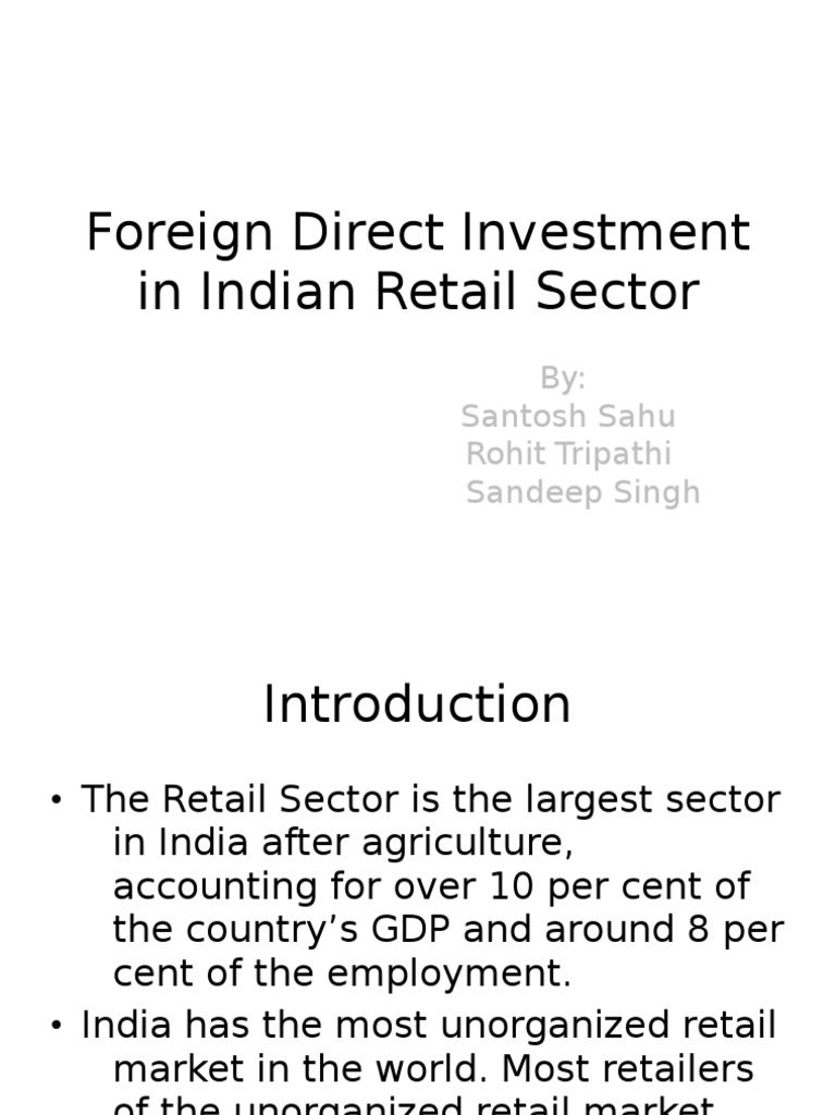 Indian Retail FDI Opportunities | PDF | Retail | Foreign Direct Investment