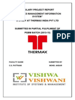Ancilary Project Report "Logistics Management Information System" A Study at Thermax India PVT LTD