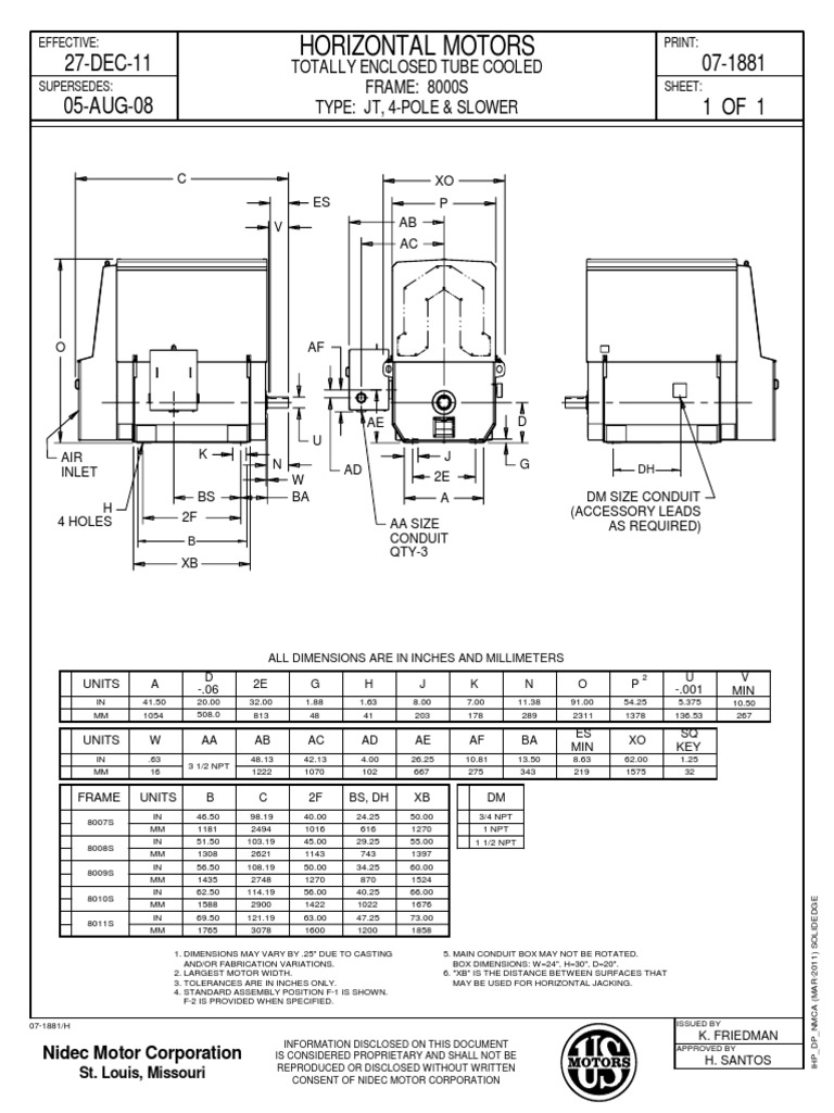 Us Motors Frame 8000 JT | PDF | Computers