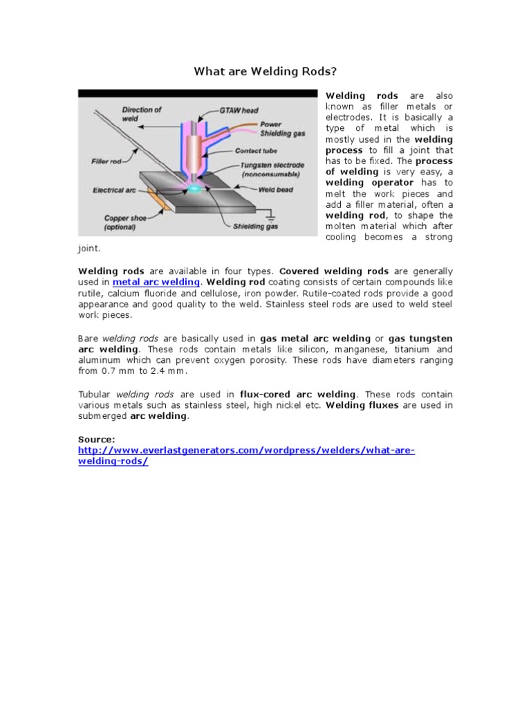 Types and Uses of Welding Rods | PDF