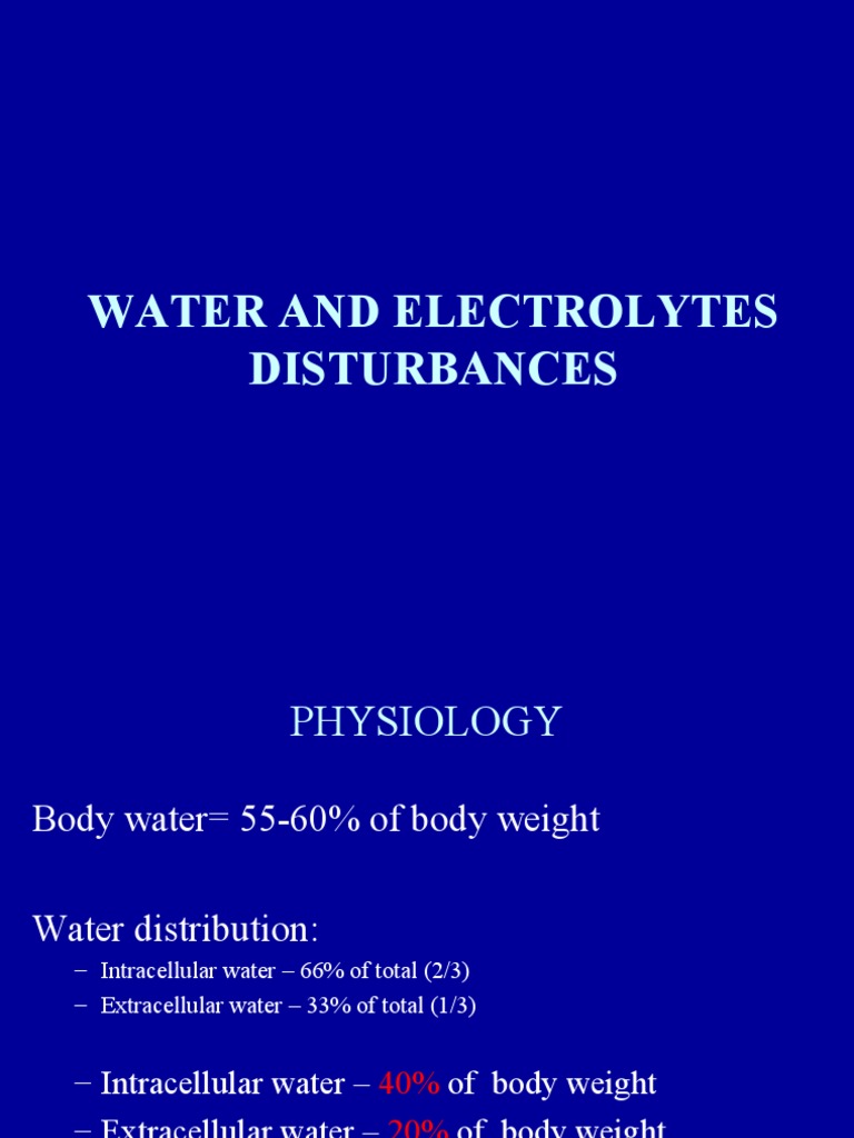 Water and Electrolytes Disturbances | PDF | Electrolyte | Sodium