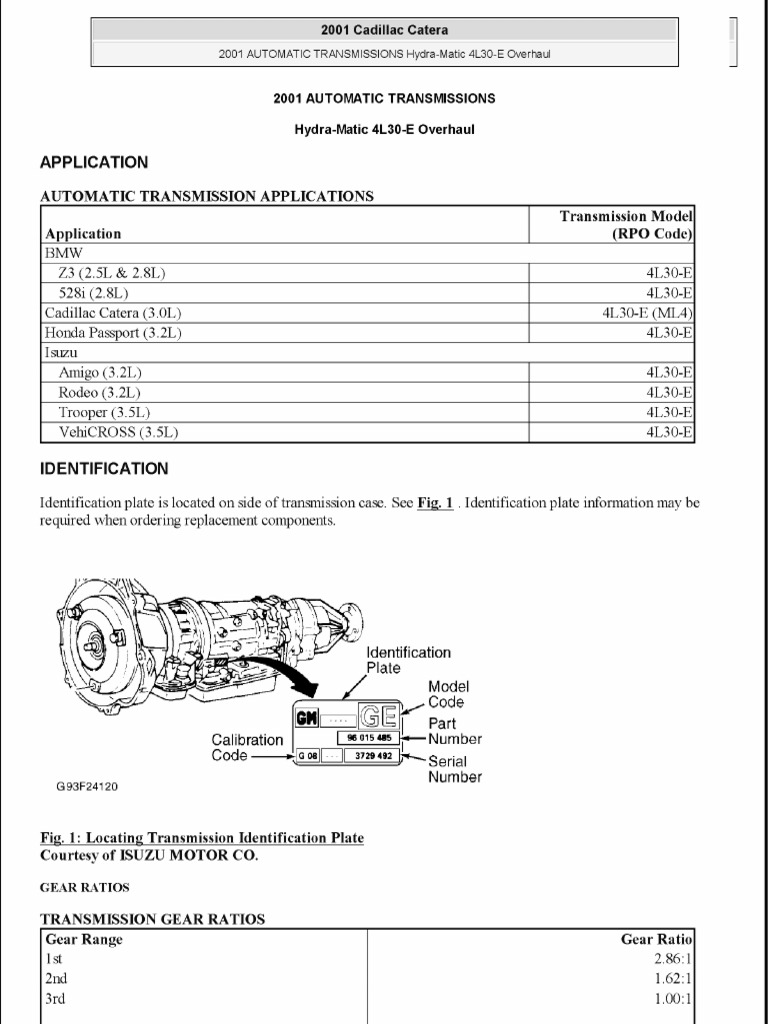 4L30E Automatic Transmission Overhaul PDF