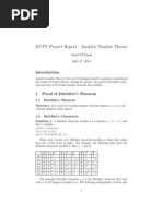 KVPY Report: Analytic Number Theory