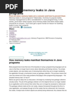 Handling Memory Leaks in Java Programs