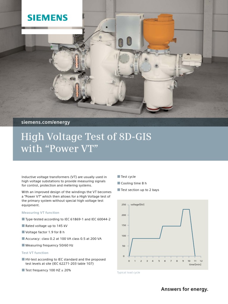 High Voltage Test of 8D-GIS With "Power VT": Answers For Energy | PDF
