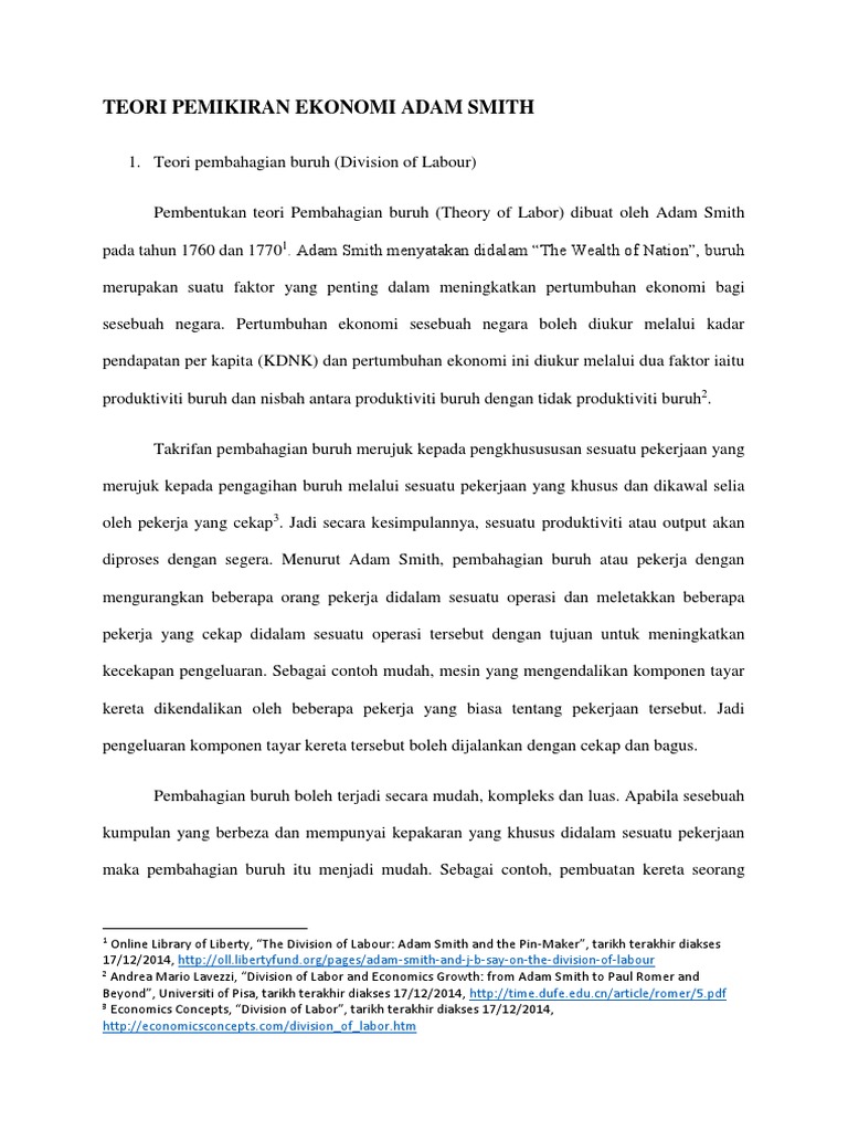 Adam Smith ekonomi pasar bebas