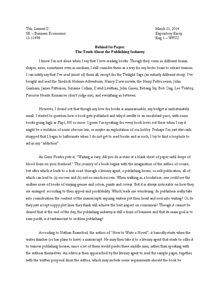 college expository essay examples