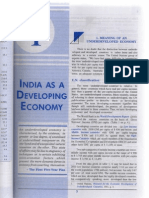 India As A Eveloping Economy: 1. Meaning of An Underdeveloped Economy