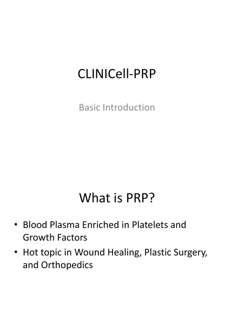CLINICell-PRP: Advanced Healing Therapy | PDF | Wellness | Science ...