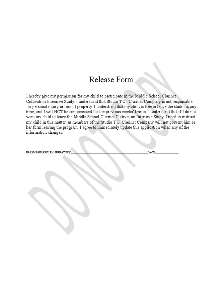 Release Form | PDF | Government Information | Virtue