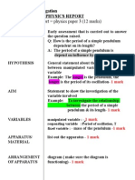 Peka Experiment Report Physics Paper 3 (12 Marks)