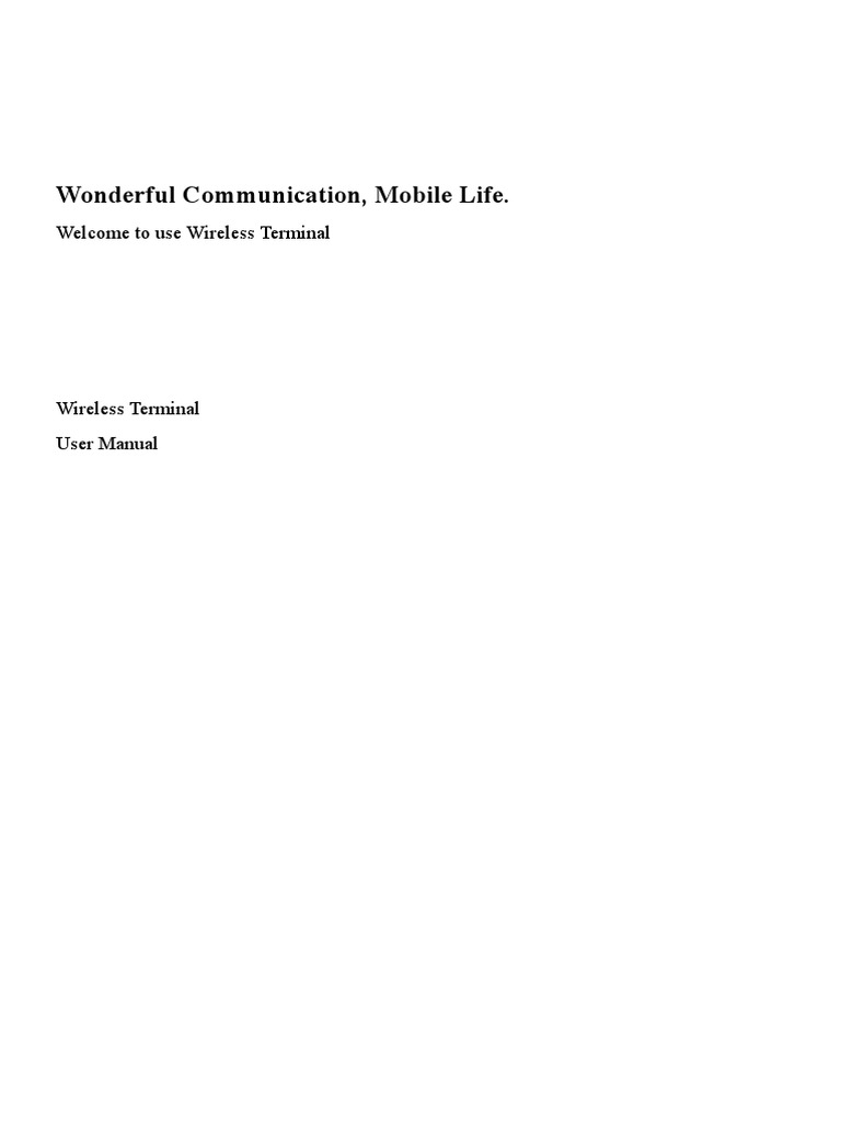 Huawei Wireless Terminal User Manual | PDF | Business | Technology ...